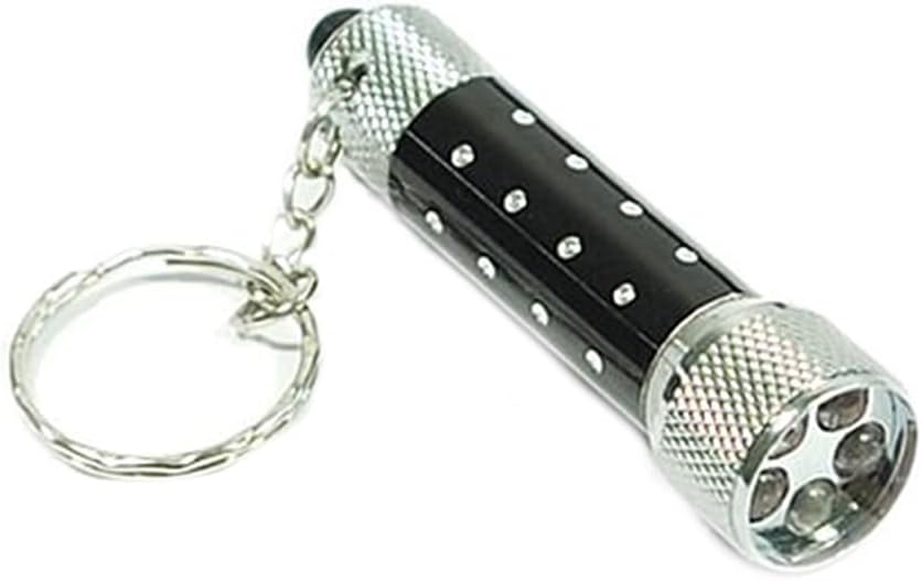 Mini latarka 5 LED, ultra trwała czarna latarka z brelokiem do kluczy, profesjonalna i atrakcyjna na kemping, wędrówki