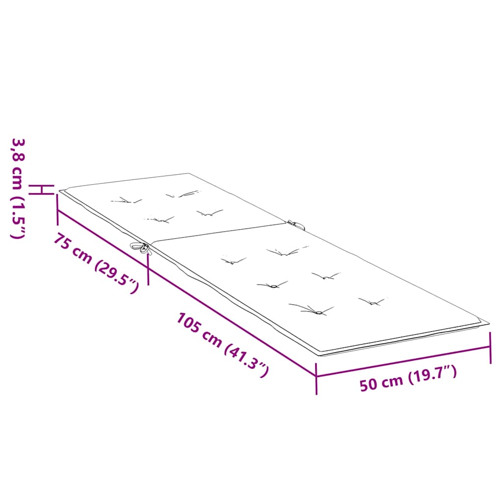 Coussin de chaise de terrasse vert (75+105)x50x4 cm - 9