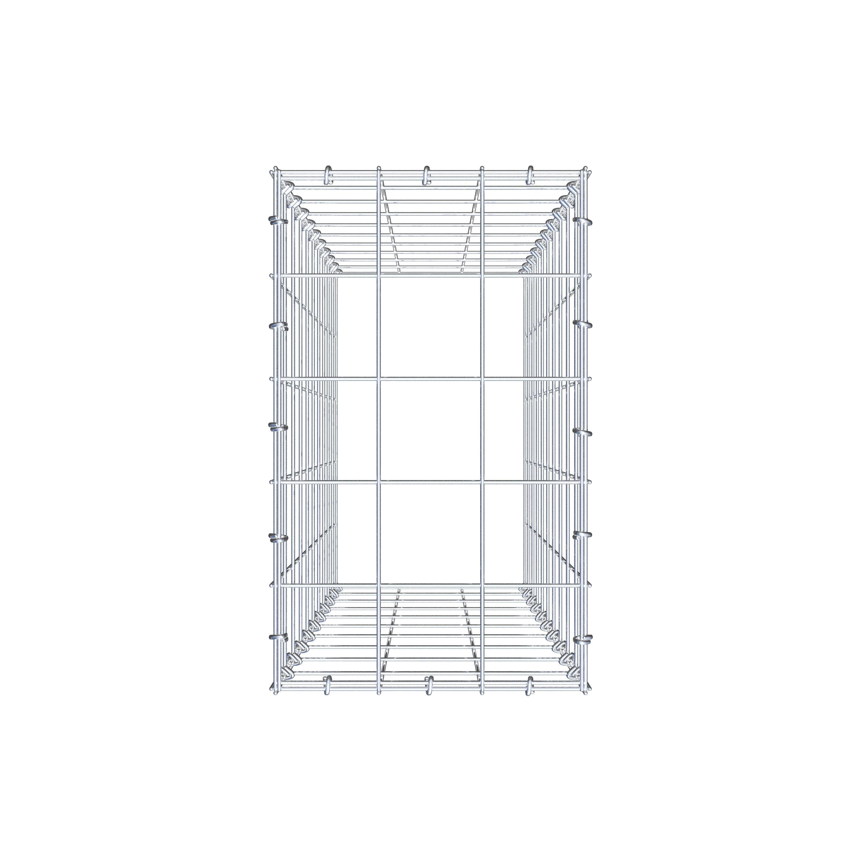 Gavión para apilar en acero galvanizado 100x30x50cm (LxAxP), malla 10 x 10cm, Anillo en C, sin rejilla inferior - 5