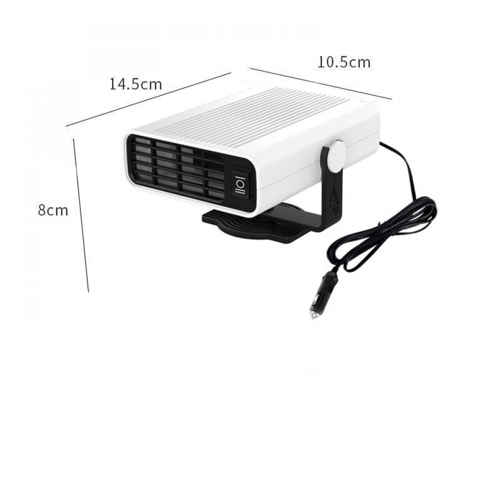 Ogrzewacz samochodowy, 12 V 150 W, szybkie nagrzewanie i rozmrażanie, obrotowy wtyk zapalniczki 360 stopni, biały - 5