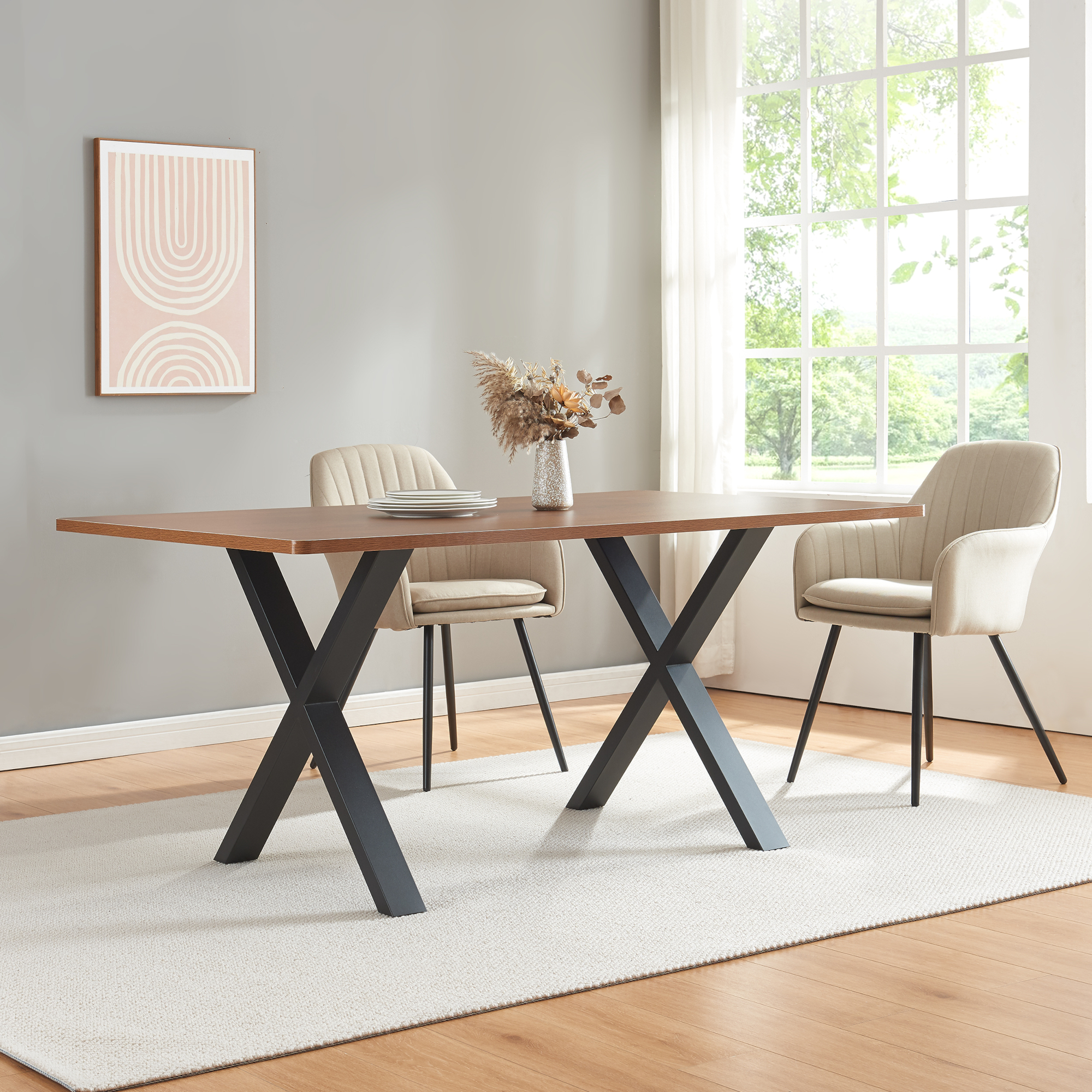 Lot de 2 pieds de table Greith acier 72 x 59 cm noir [en.casa] - 5