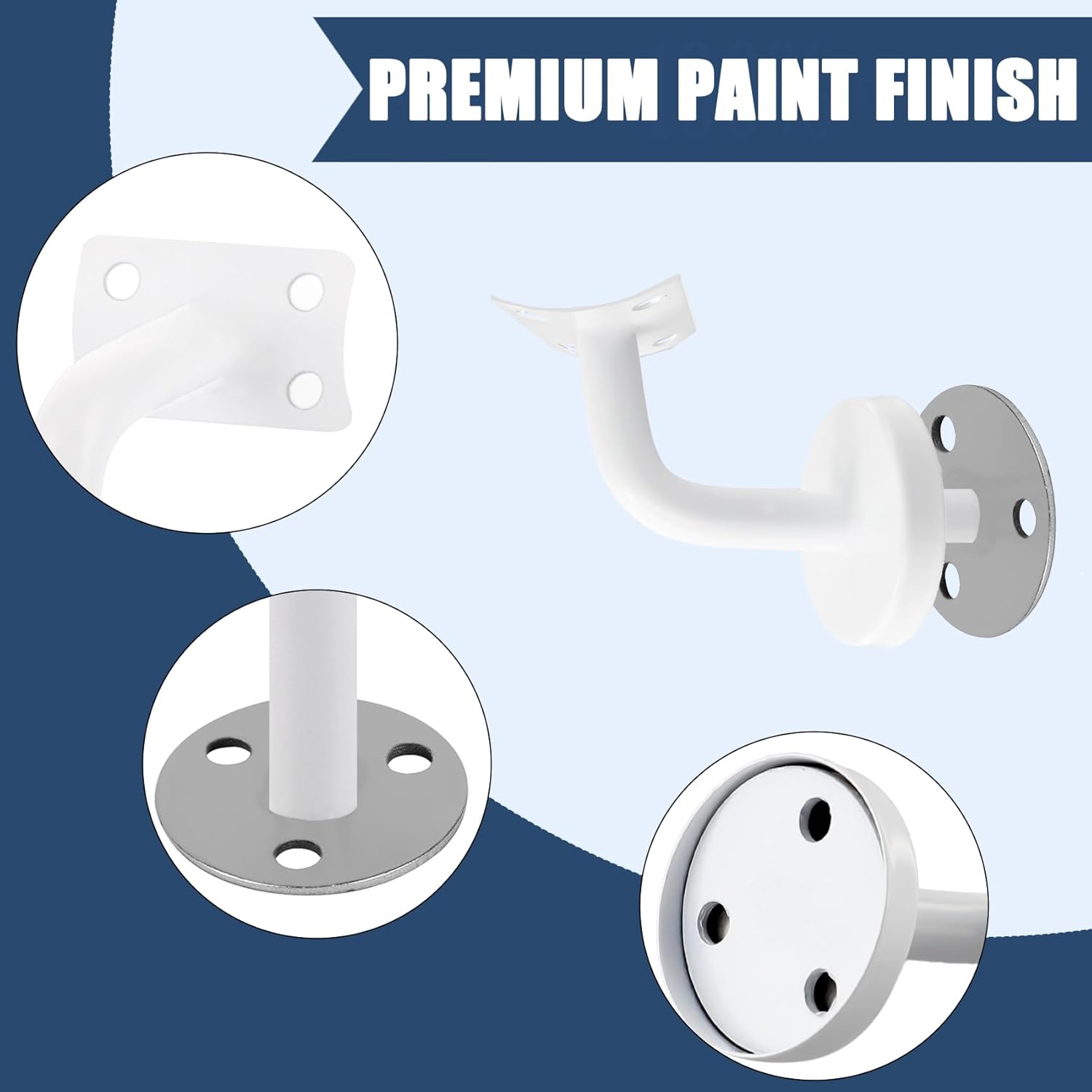 Supports de Main Courante Acier Inoxydable - 5 Pièces, Fixation Murale pour Rampe Escalier, Solide et Pratique - 4