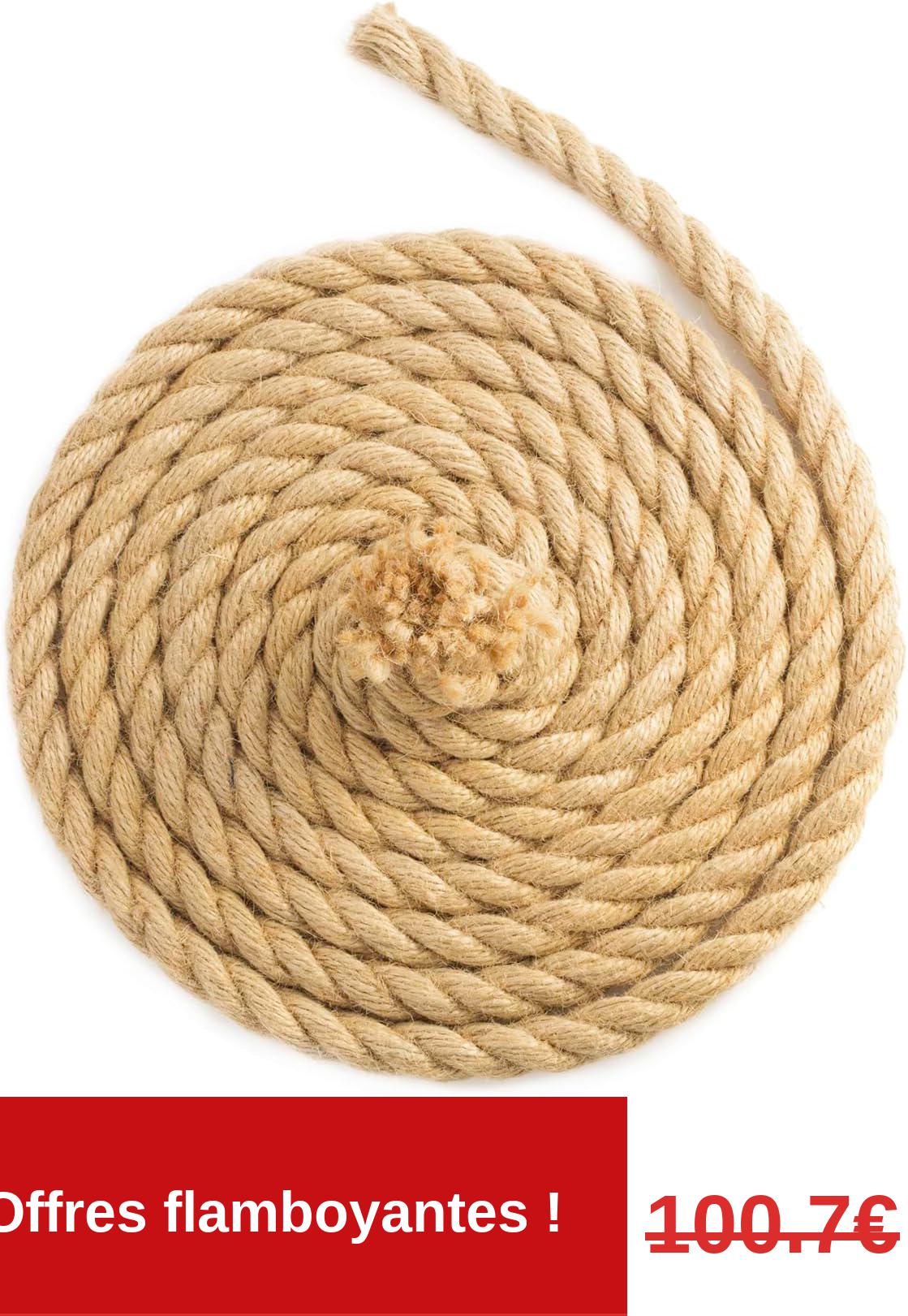 Corde En Jute Torsadée Naturelle – 8 Mm, 5 M, Pour Décoration, Bricolage, Tir à La Corde, Rampe