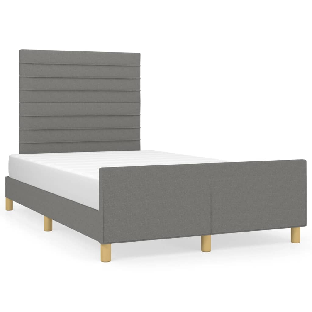 Cadre de lit sans matelas gris foncé 120 x 200 cm en tissu - 2