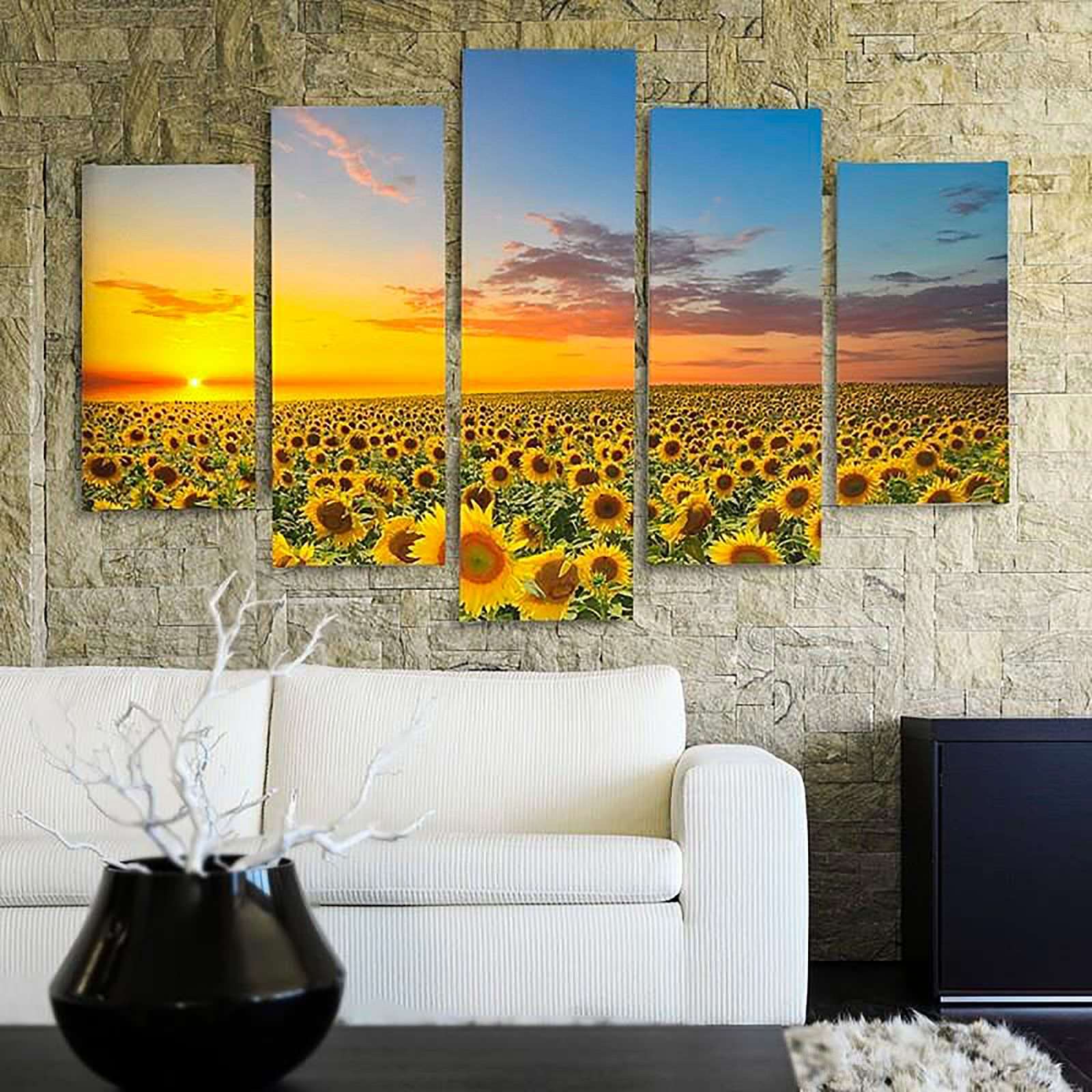 Tableau paysage tournesol - 200 x 100 cm - 4