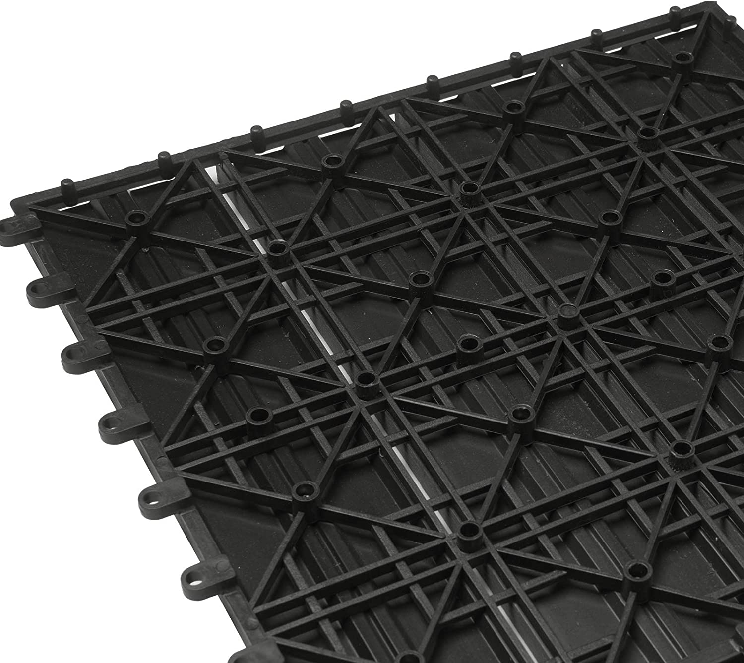 WPC Carrelage de sol 30x30cm,Revêtement de sol pour extérieur en composite bois-plastique,Anthracite(22 pièces/2 m²), WOLTU - 4