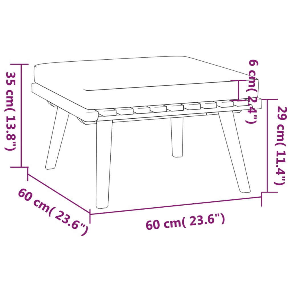 Salon bas de jardin en Bois Marron 6 personnes - 7