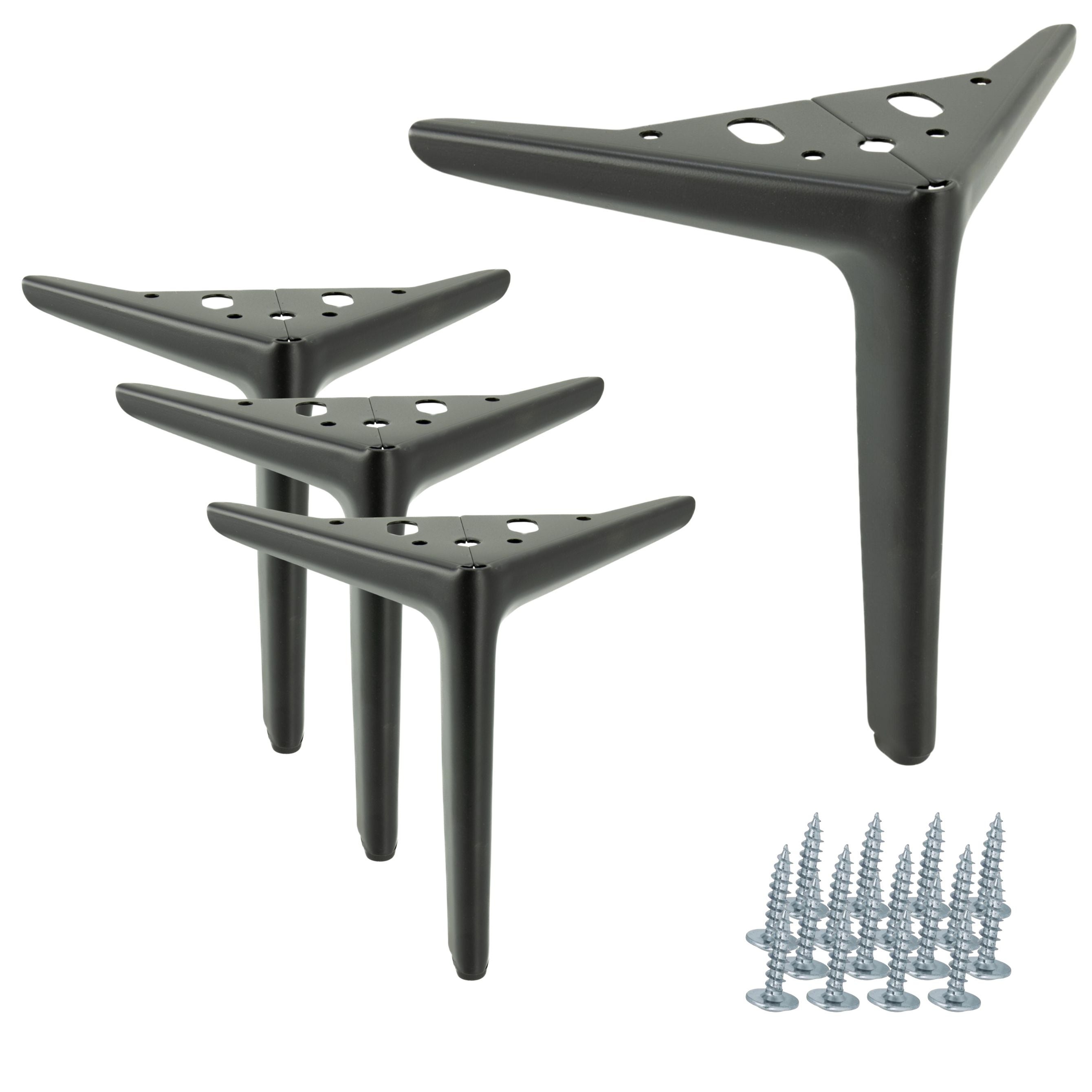 Zestaw nóżek meblowych Kotwica Elegant czarny mat wysokość 18 cm 4 szt