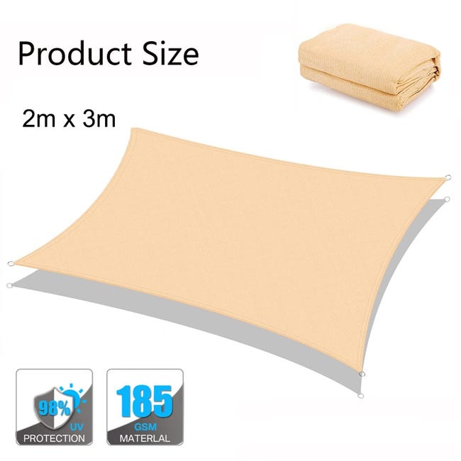 Tenda A Vela Ombreggiante 2x3 M Impermeabile E Anti-UV - Per Giardino, Terrazza, Piscina - Foto 9