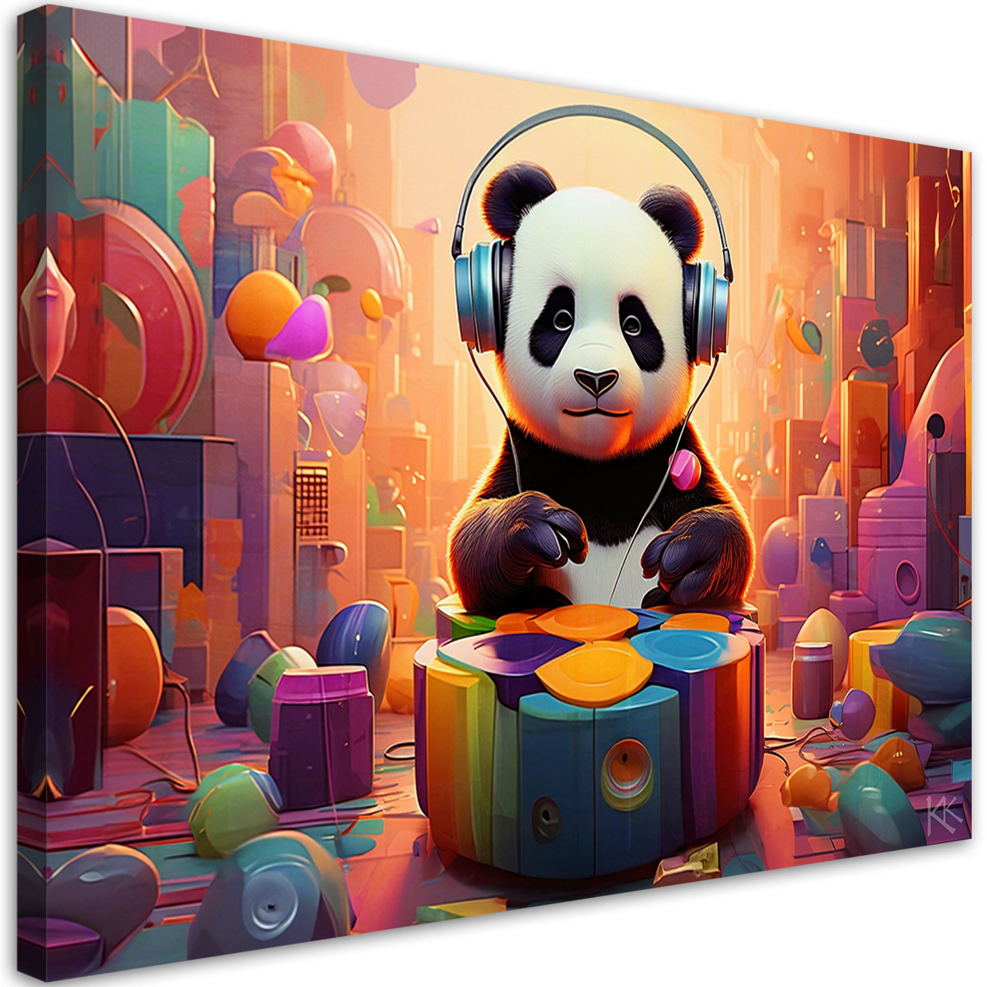 Obraz, Panda w słuchawkach 60x40
