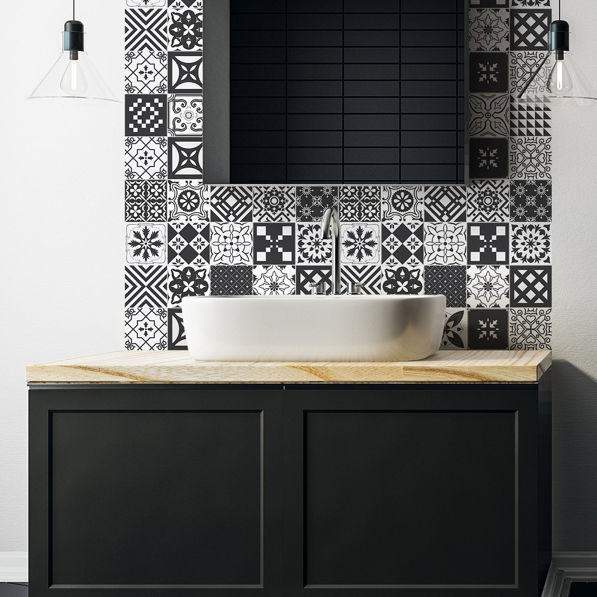 9 adesivi piastrelle di cemento azulejos nolwenia - Sticker adesivo - adesivi murali - 9stickers20x20cm - 5