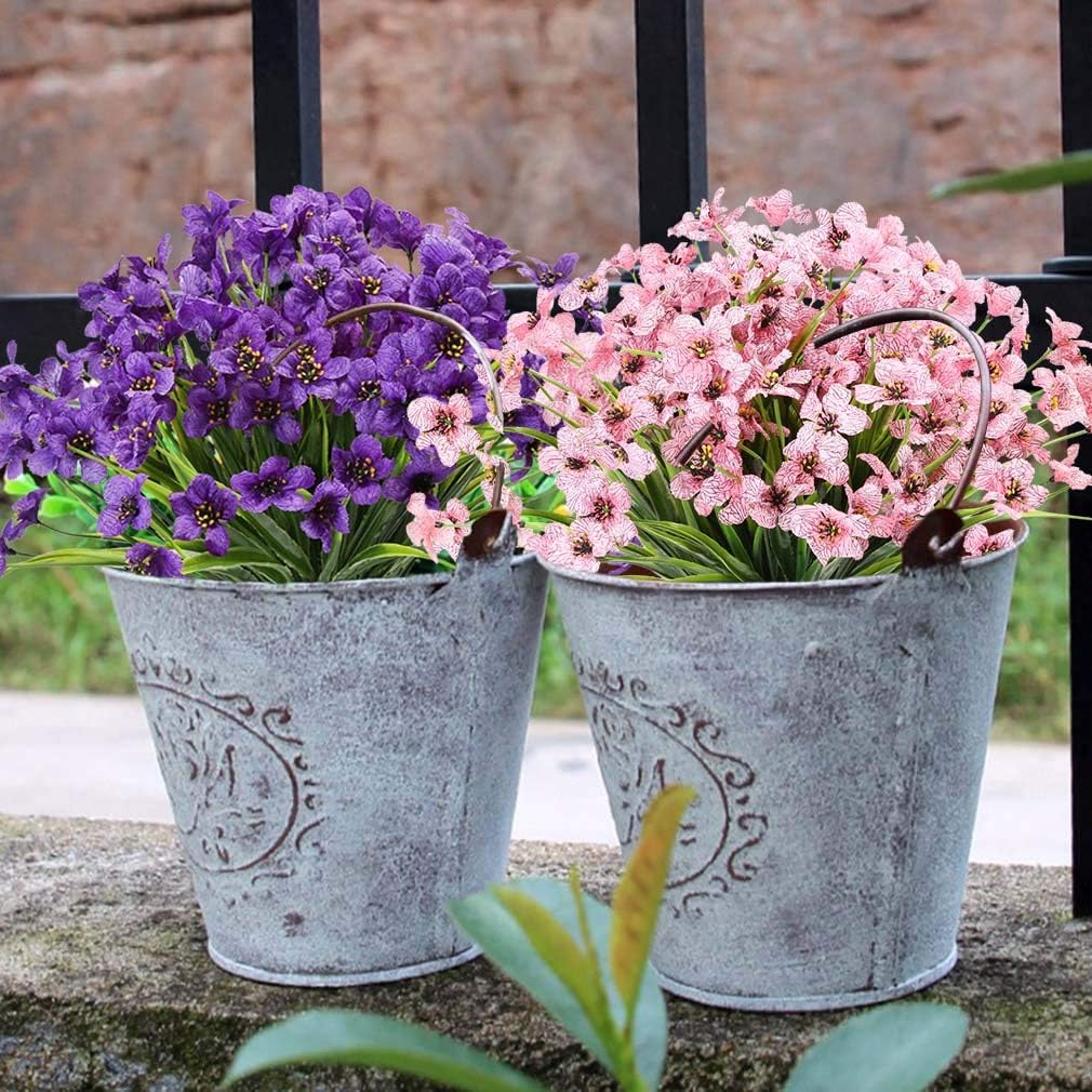 10 mazzi di fiori artificiali per esterni, resistenti ai raggi UV