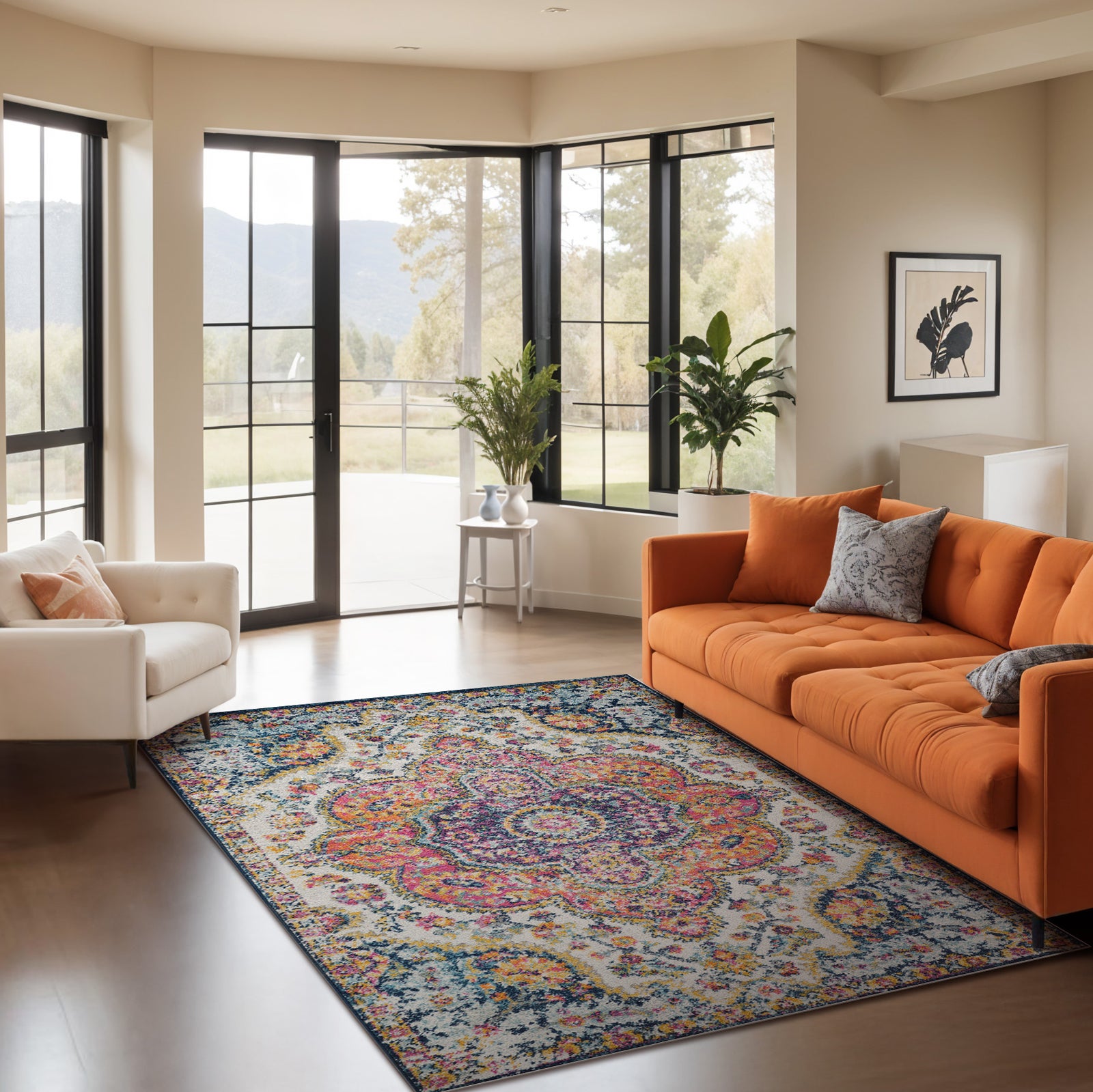 LIVABLISS Tapis Vintage Oriental Multicolore/Rose 120x170 - 2