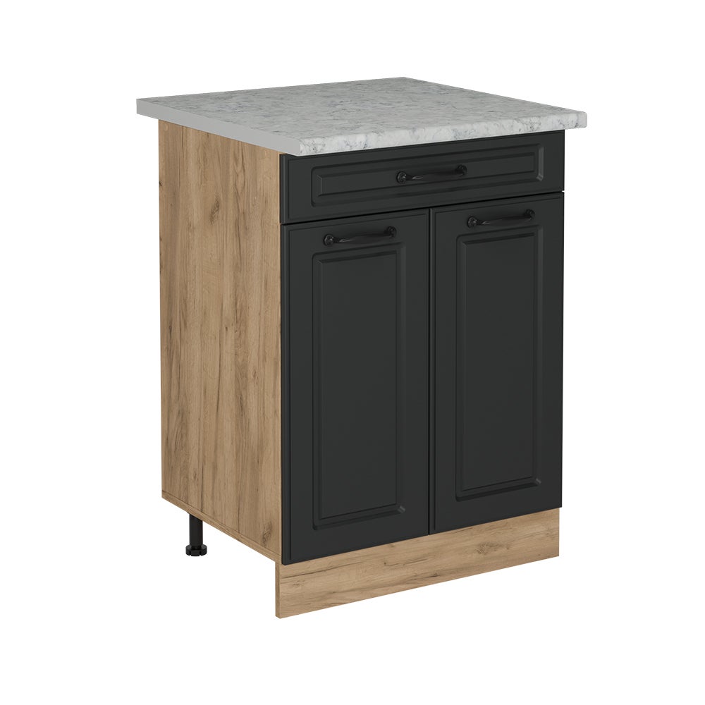 Vicco Szafka dolna do kuchni R-Line, Antracytowy domek wiejski, 60 cm BR Marmur