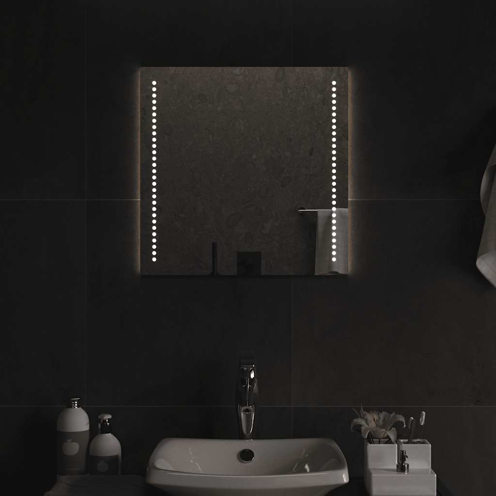 Lustro łazienkowe z LED, 50x50 cm