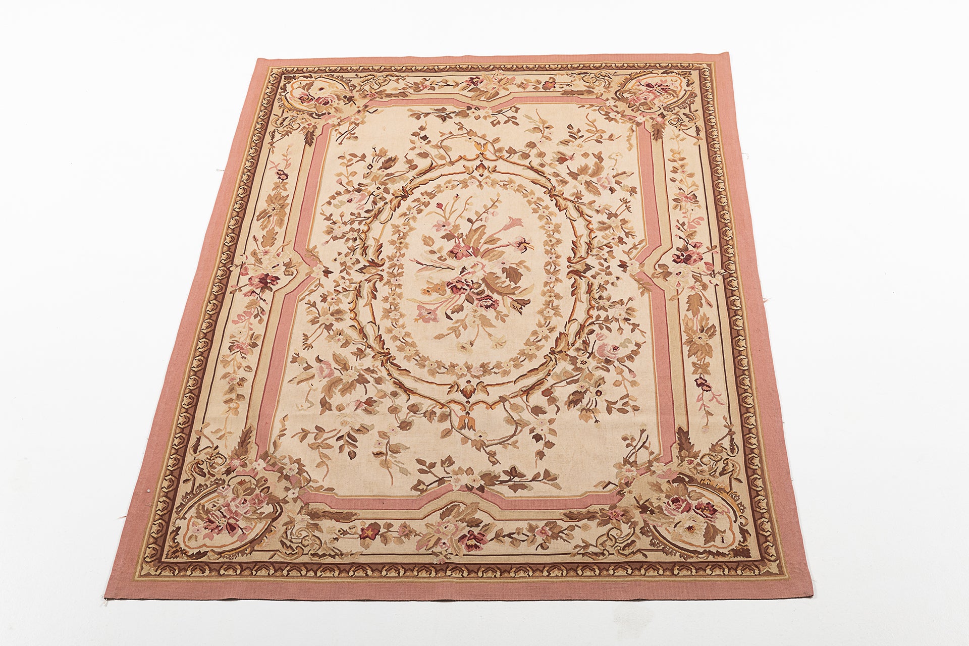 Klasyczny kwiatowy rysunek w stylu francuskim Aubusson 279x183 cm (galeria Farah1970)