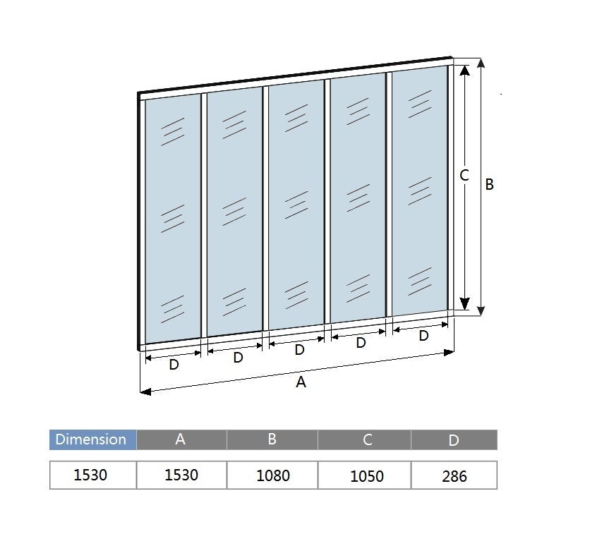 Verrière Atelier en aluminium noir mat L.153xH.108cm 5 carreaux transparents inclus, Verrière fixe kit de verrière et vitrage - 3