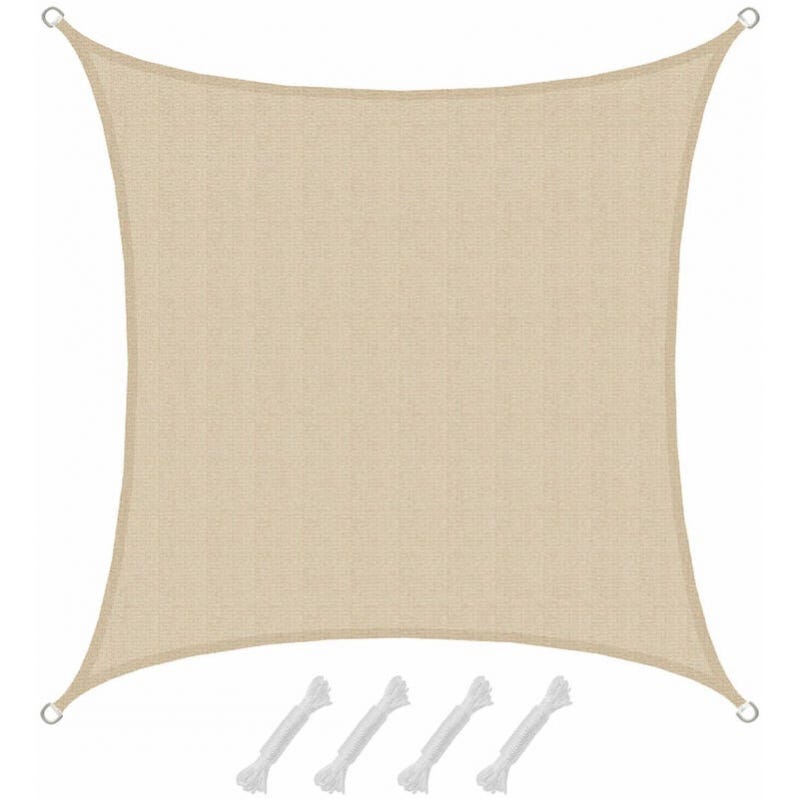 Voile d'ombrage imperméable,avec kit de fixation,4 x 6 m,protection UV Voile d'ombrage imperméable,avec kit de fixation,4 x 6 m,protection UV