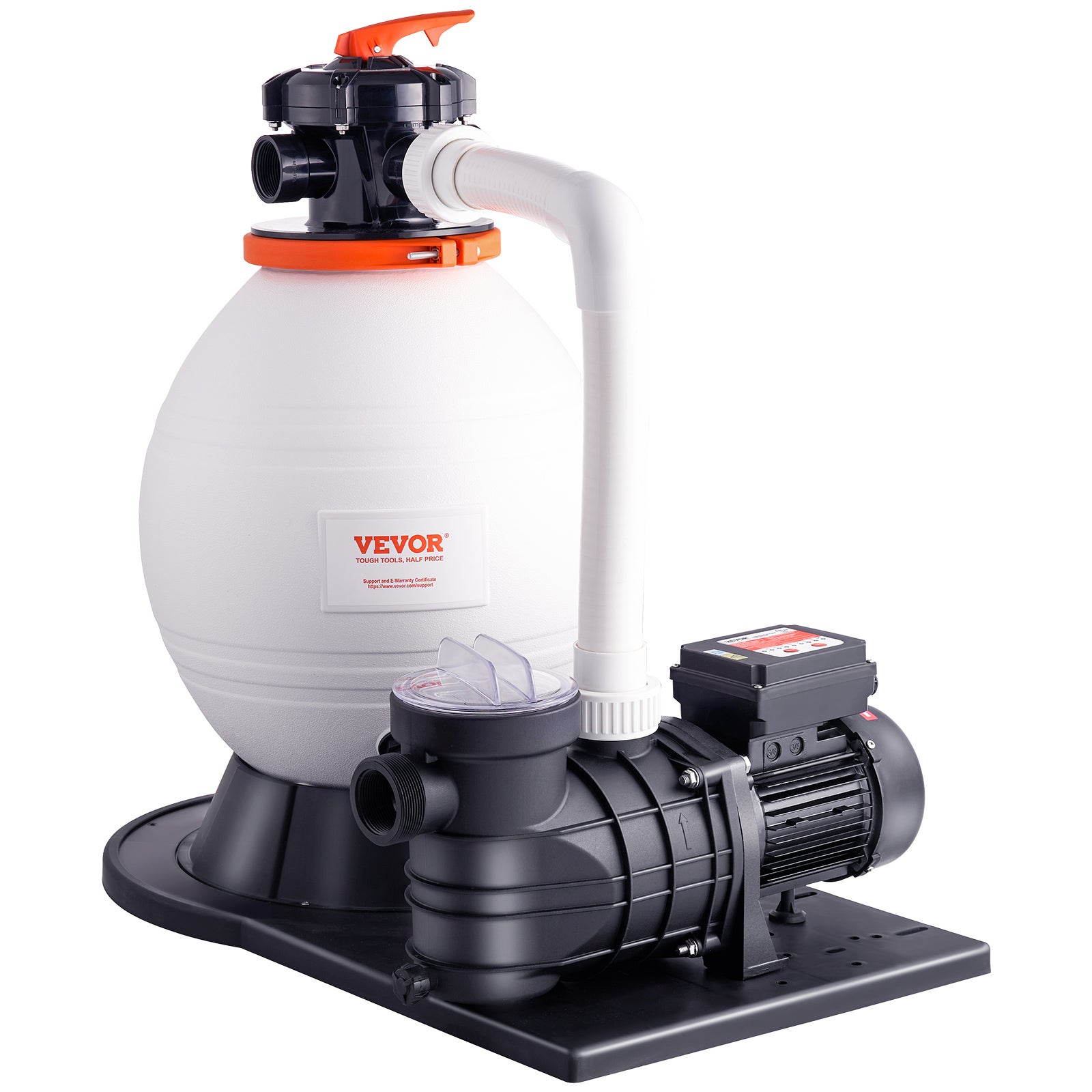 Vevor Pompa filtrująca Sand Filter Pompa naziemna 1,14 KM 850 W Moc 16-calowy zbiornik filtra piaskowego Przepływ 18000 L/h System pompy basenowej i f