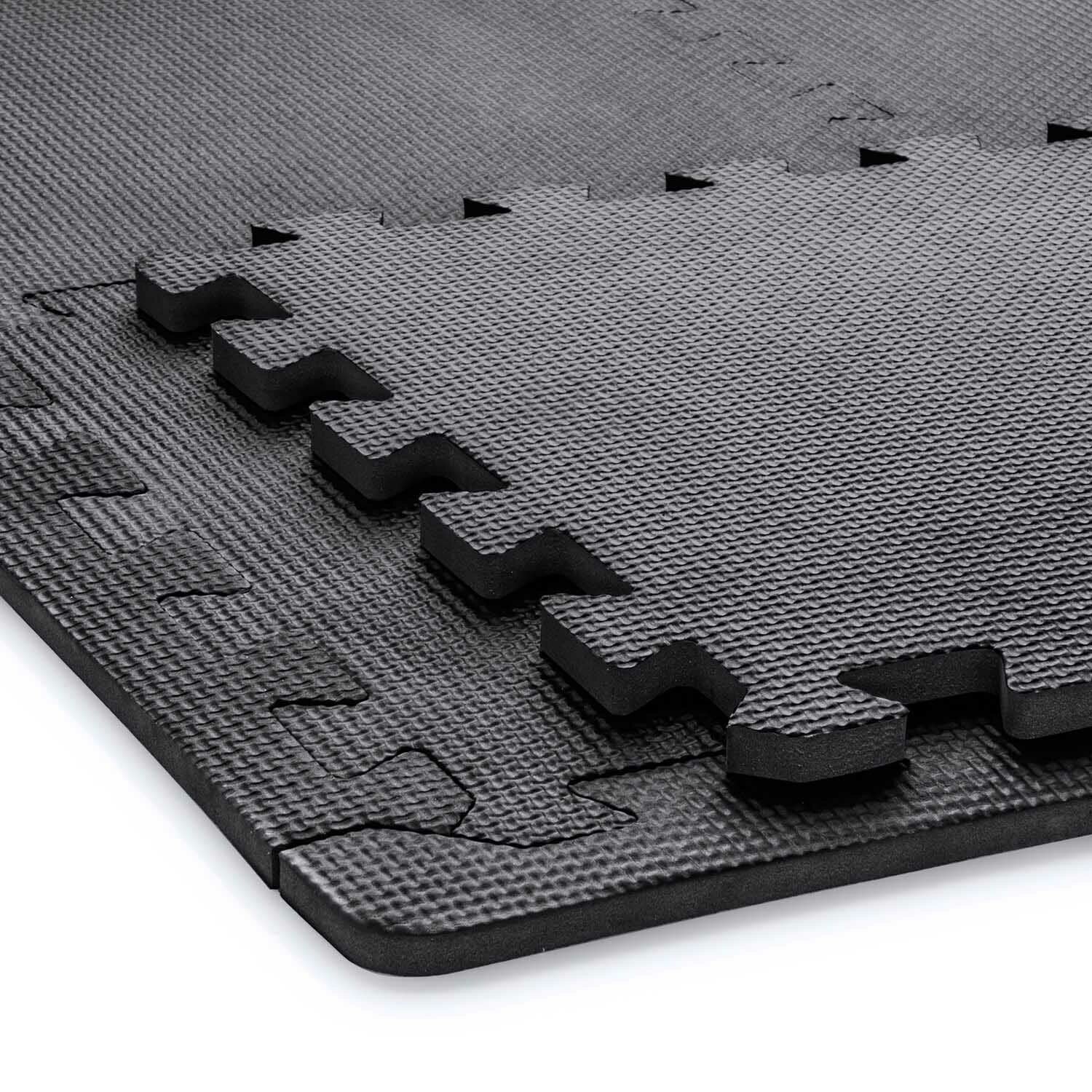 Tapis de puzzle 18 pièces pour sols, tapis de protection de sol en caoutchouc mousse pour machines de sport, tapis puzzle, 30 x 30 x 1 cm - 3