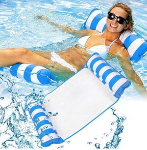 Amaca Gonfiabile Per Piscina, Lettino Galleggiante Relax Da Acqua Per Adulti E Bambini