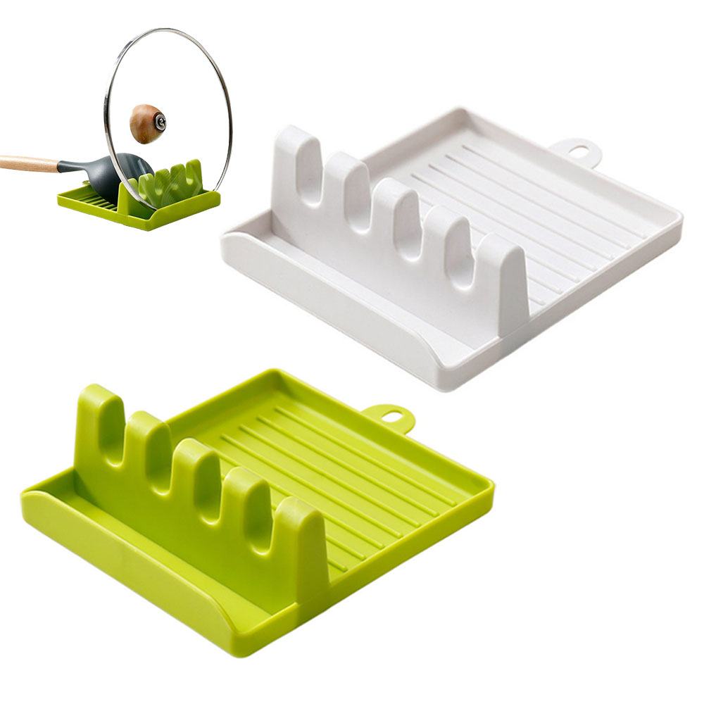 2-częściowy uchwyt na przybory kuchenne - uchwyt na łyżkę - z ociekaczem - podpórka pod łyżkę na blat - podpórka pod łyżkę - uchwyt na pokrywkę garnka
