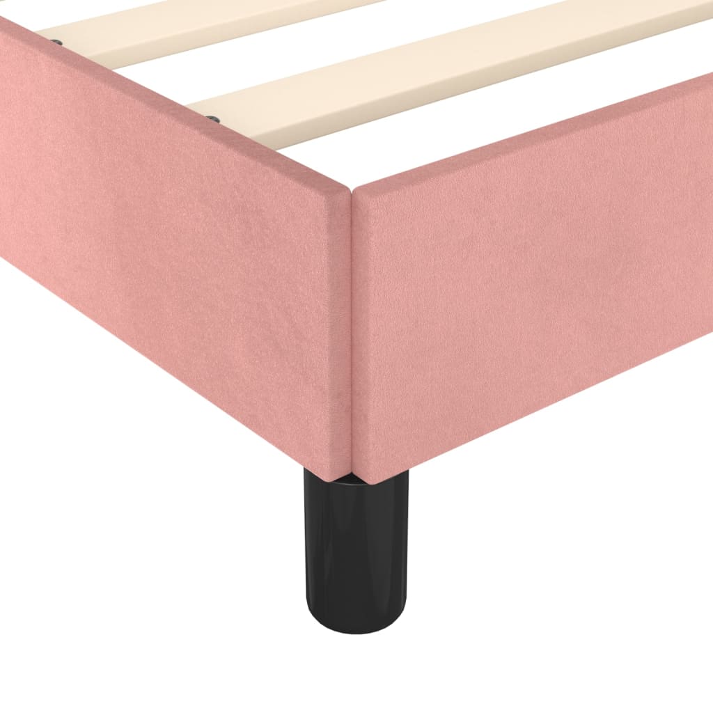 Cadre de lit sans matelas rose 160 x 200 cm velours - 9