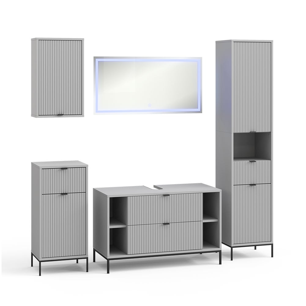 Vicco Zestaw mebli łazienkowych Eliza, Szary, 5 części