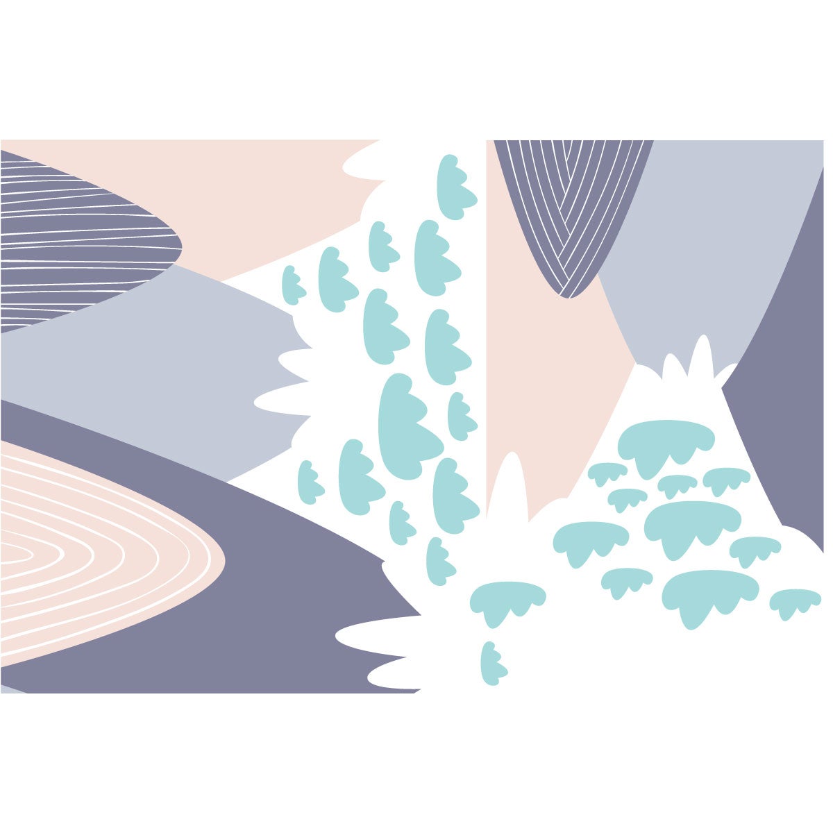 Stickers enfant montagnes scandinaves finka 120 x 180 cm - 4