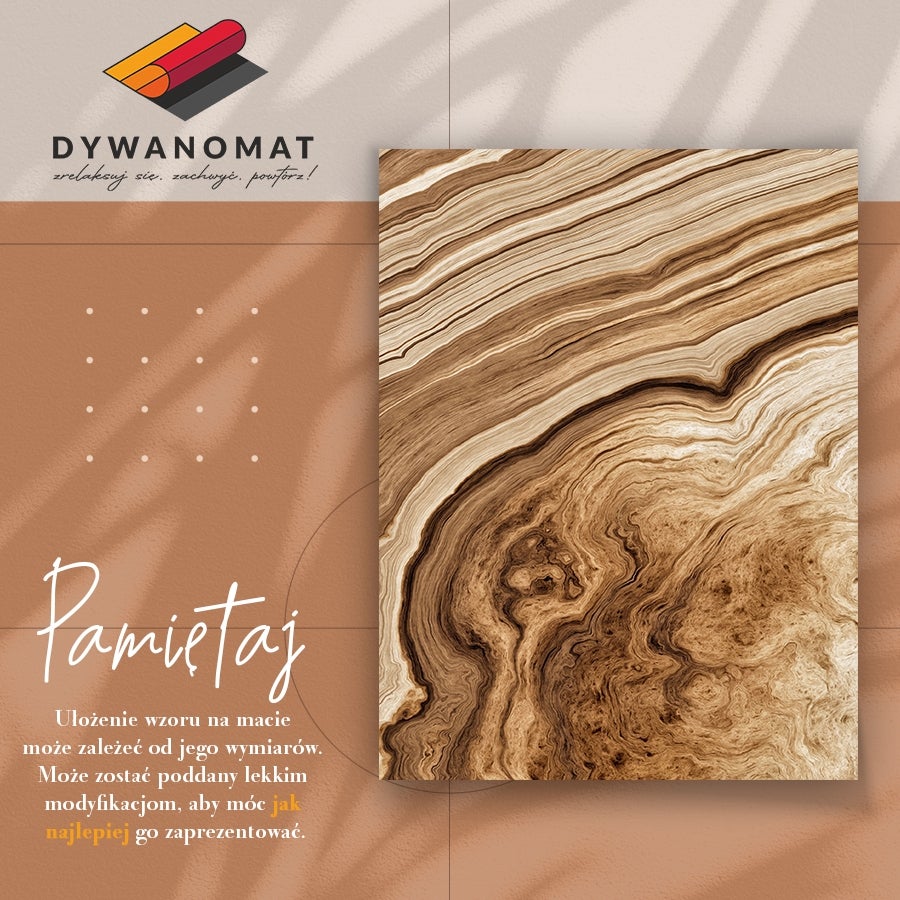 Dywan winylowy drewniane słoje, mata winylowa do pokoju naturalny wzór 80x120 cm – Tulup - 3