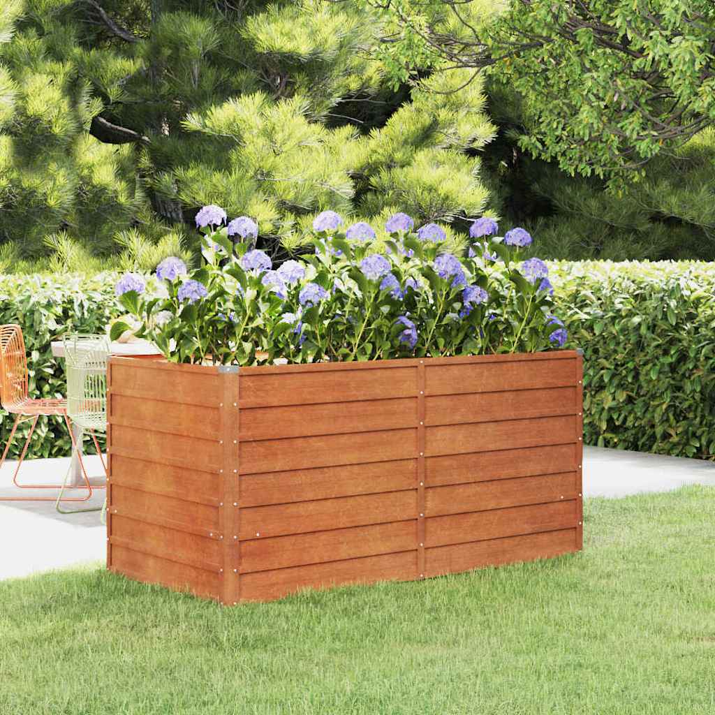 Jardinière - Lit surélevé de jardin - Pot de fleurs rouillé 160x80x77 cm acier corten Couleur évolue n1309l - 2
