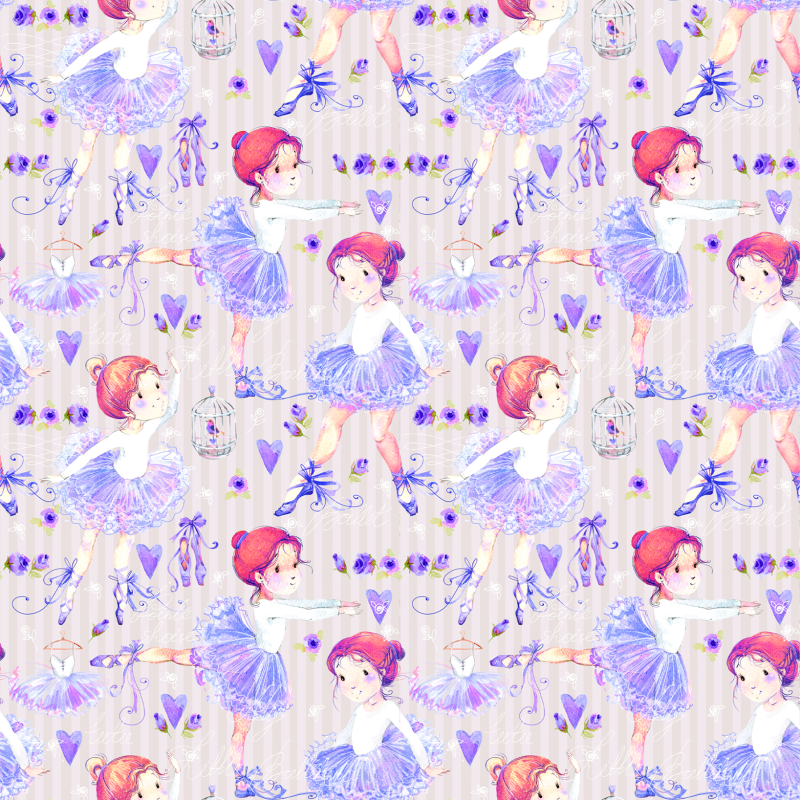 Carta da parati per bambini Ballerina 58cm largueza per 300cm