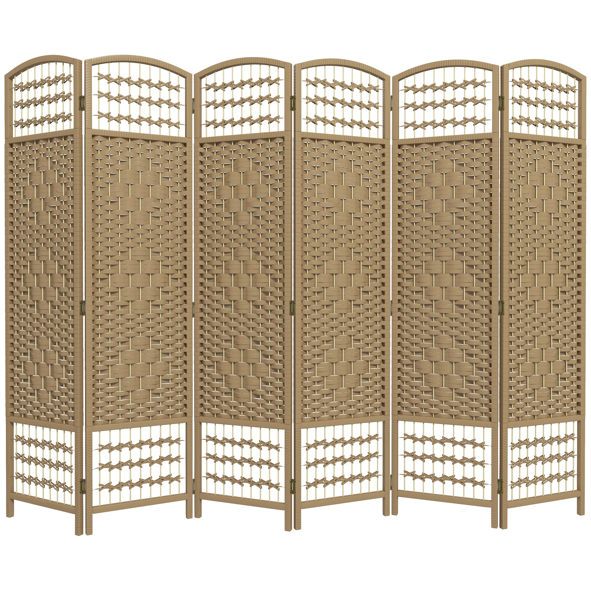 Séparateur pièce corde pliante carton 6 panneaux 160x170 cm, décoration naturelle chambre - 2