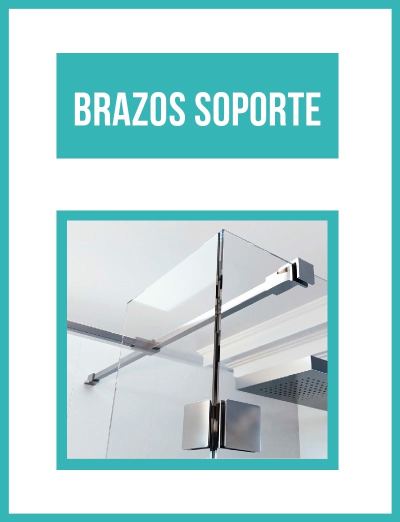 Divisória de duche com 1 painel fixo - Vidro 6 mm com ANTICAL INCLUÍDO - Modelo ARCOIRIS Tamanho 80 cm - TRANSPARENTE - 4