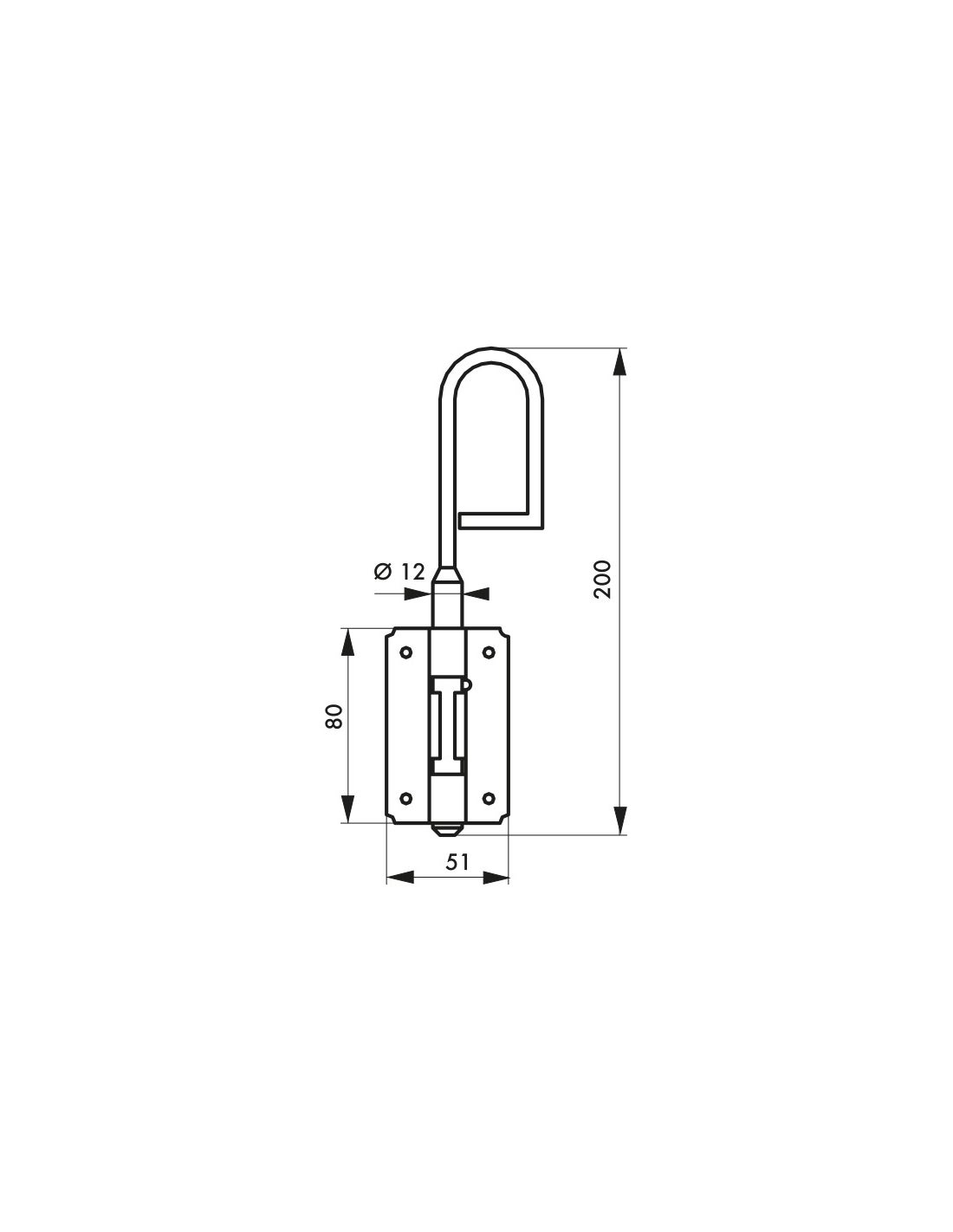 Verrou baïonette, platine, 12x200mm, zingué - THIRARD | Leroy Merlin