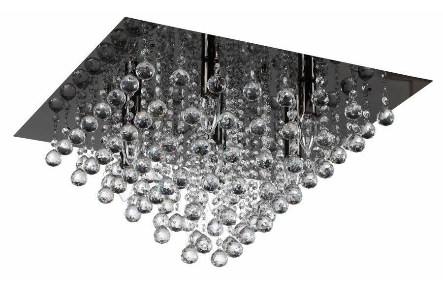 Lampa sufitowa wisząca Lancaster Crystal czarna 7xE14x40W kryształowa wym: 31 x 56 x 56 cm metal Reality