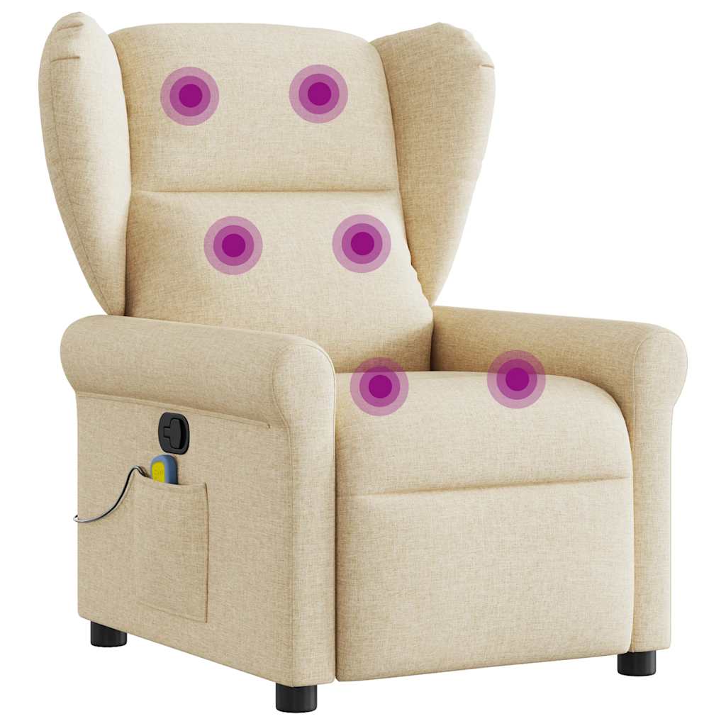 Fauteuil de massage | Fauteuil de relaxation | Chaise de relaxation inclinable Crème Tissu CFW967539 - 7