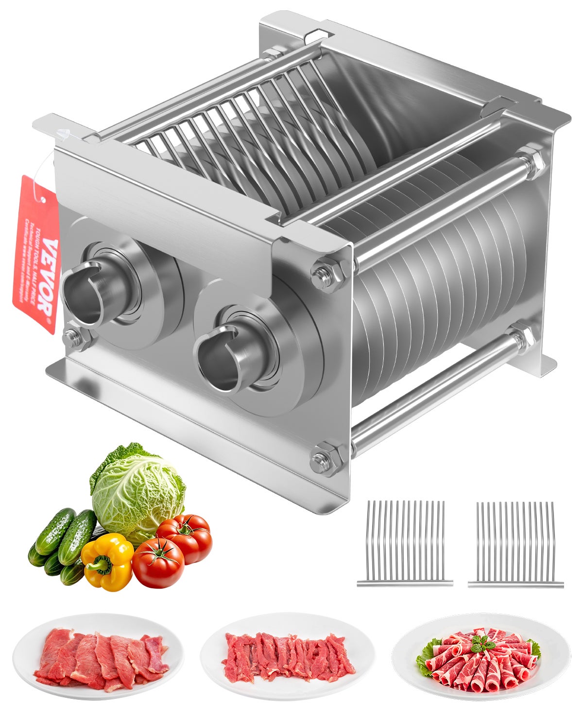 VEVOR Trancheuse A Viande Commerciale, 850 W, Machine A Decouper La Viande, 250 Kg/h, Acier