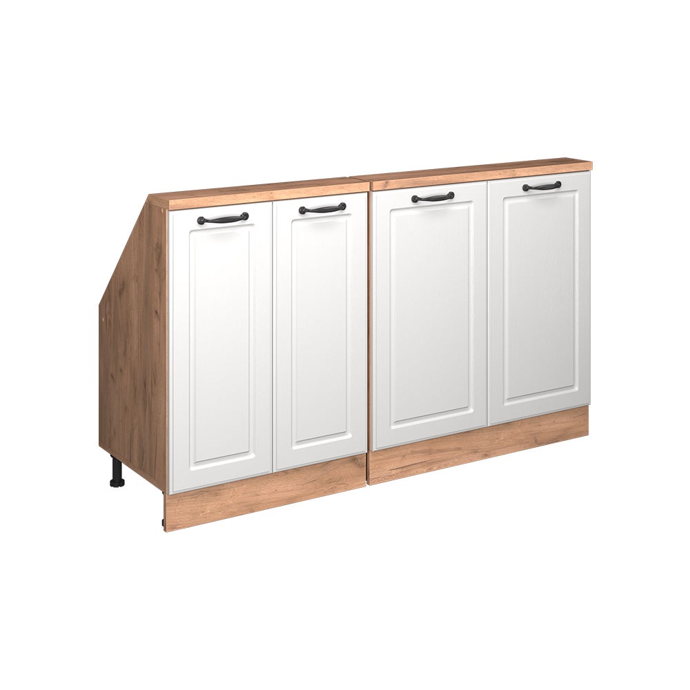 Vicco Szafka kuchenna na dach skośny R-Line, Biały domek wiejski, 140 cm Zestaw 2 sztuk