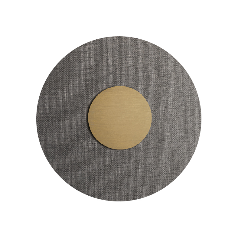 Aplica SOLARIS 12W 3000K CRI90 IP20 - structura aurie cu abajur din stofa gri, aplica de perete design - Rossini Group
