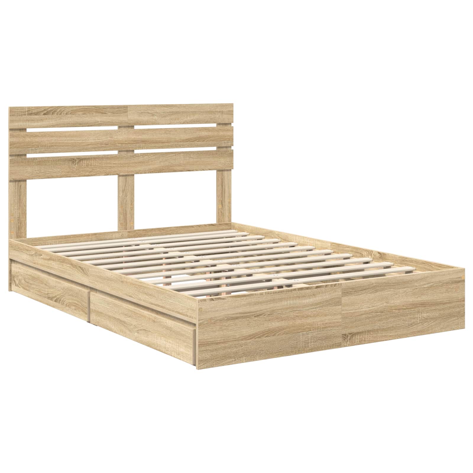 Lit de Rangement Chêne 140 x 200 cm Bois d'ingénierie - 4