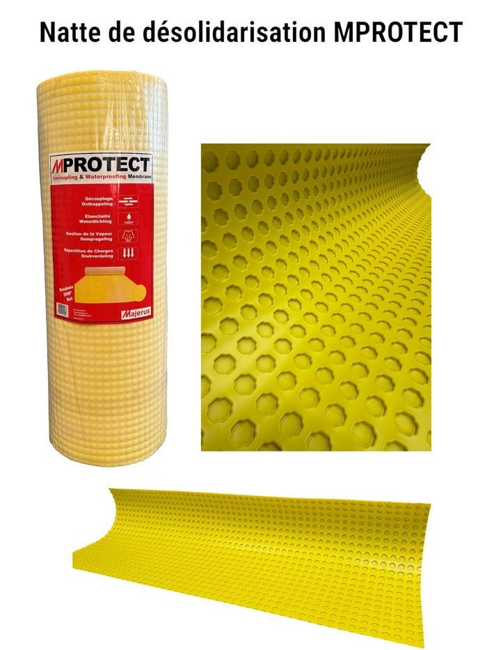 Natte de désolidarisation et d'étanchéité MPROTECT Jaune ou orange vendue au m² MAJERUS - 2