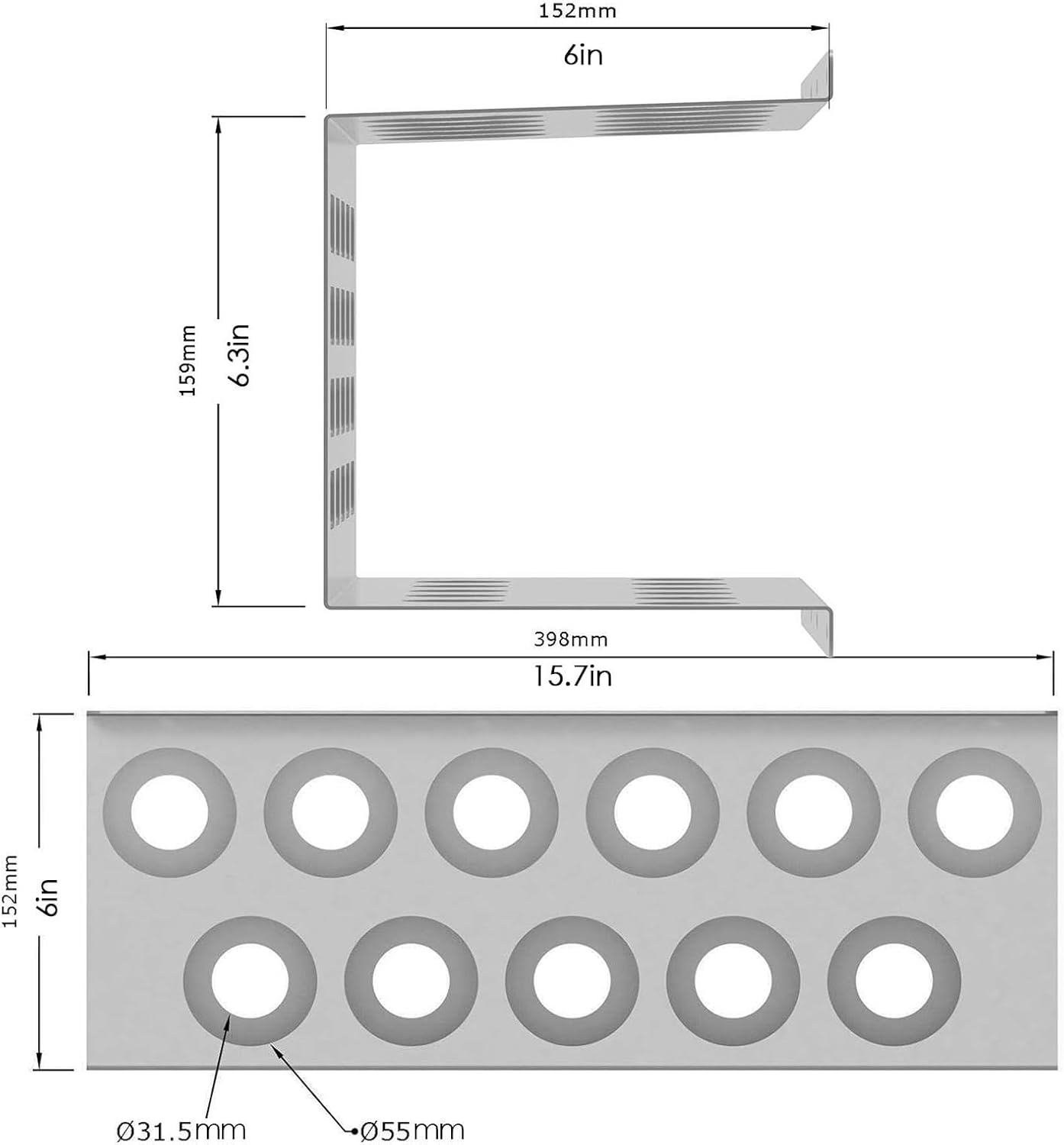 Support Mural Cartouche Silicone - Rangement Tubes Calfeutrage Acier, 6 Emplacements, Noir