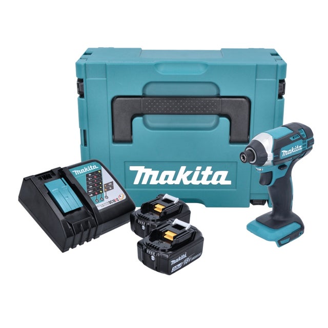 Makita DTD 152 RFJ 18V Li-ion Visseuse à chocs sans fil avec boîtier Makpac + 2x Batteries BL1830 3,0 Ah + Chargeur DC18RC