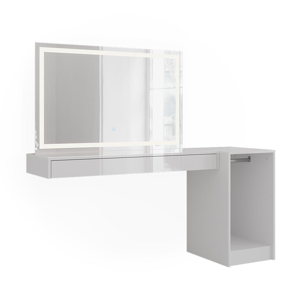 Vicco Stół toaletowy Sherry, Biały, 120 cm 3 części