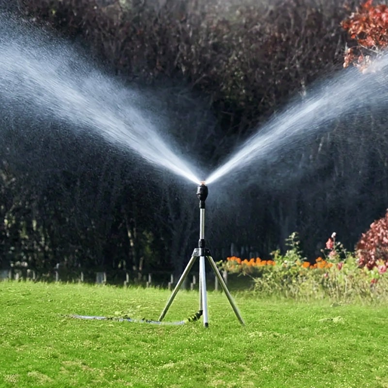 2 ensembles d'arroseurs à trépied rotatifs à 360°, arroseur pour jardin et pelouse, dispositif d'infiltration pour irrigation goutte à goutte - 8
