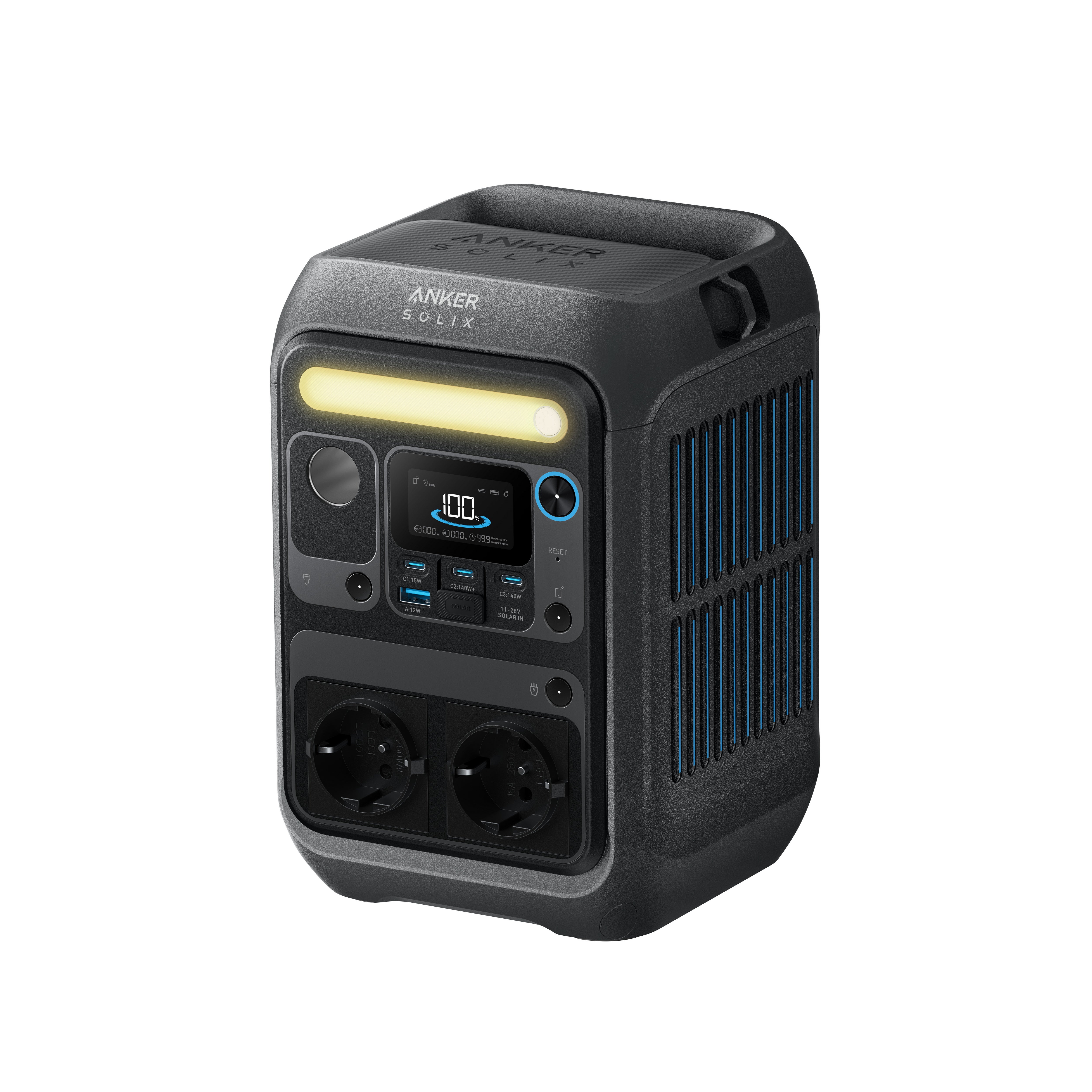 Anker SOLIX C300X AC Estação Portátil com Alça - 288Wh, Gerador Solar 2x300W - 4