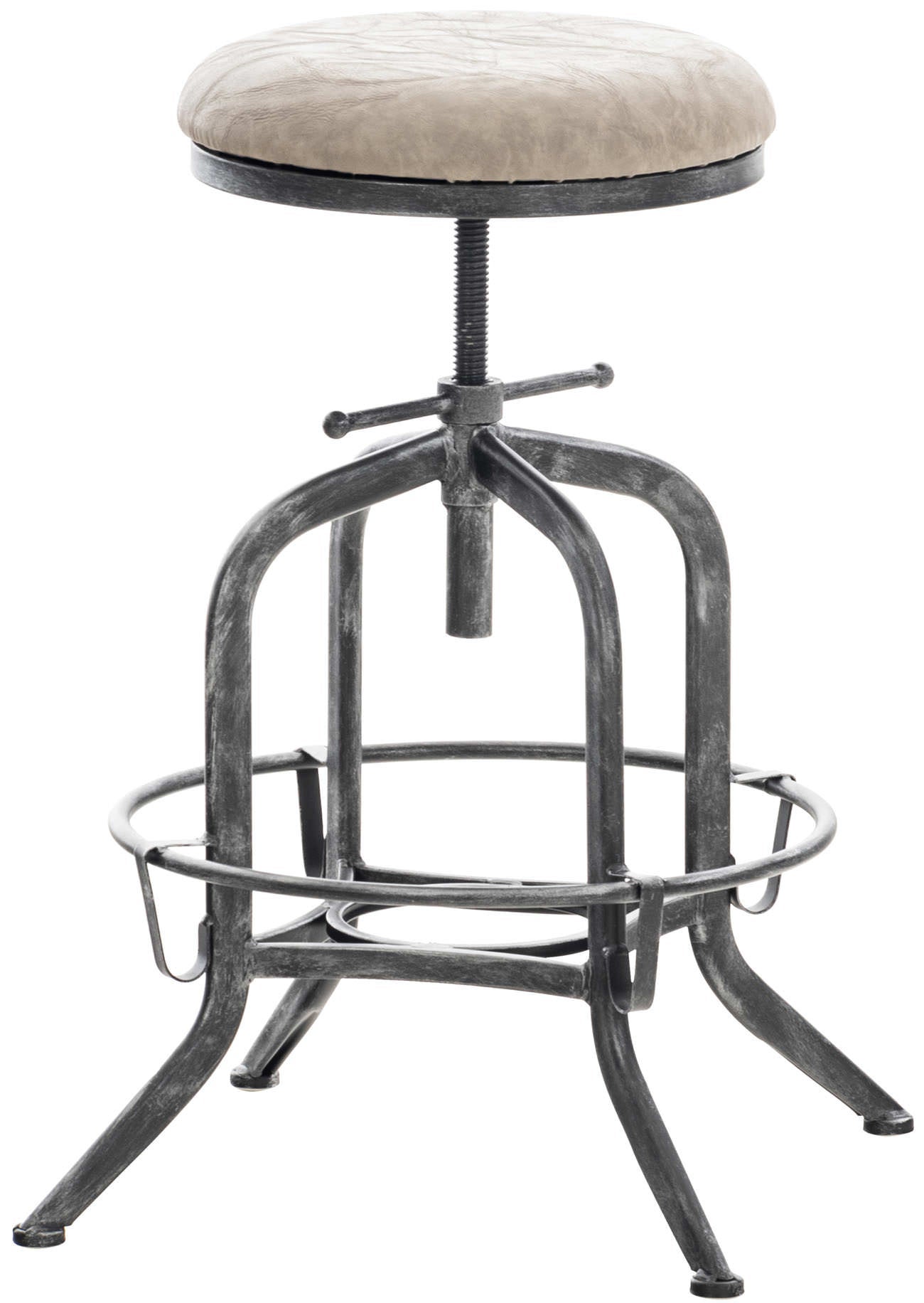 Tabouret Matelassé Similicuir Relaxdays Style Industriel - Repose-Pieds 46x47x42 Cm