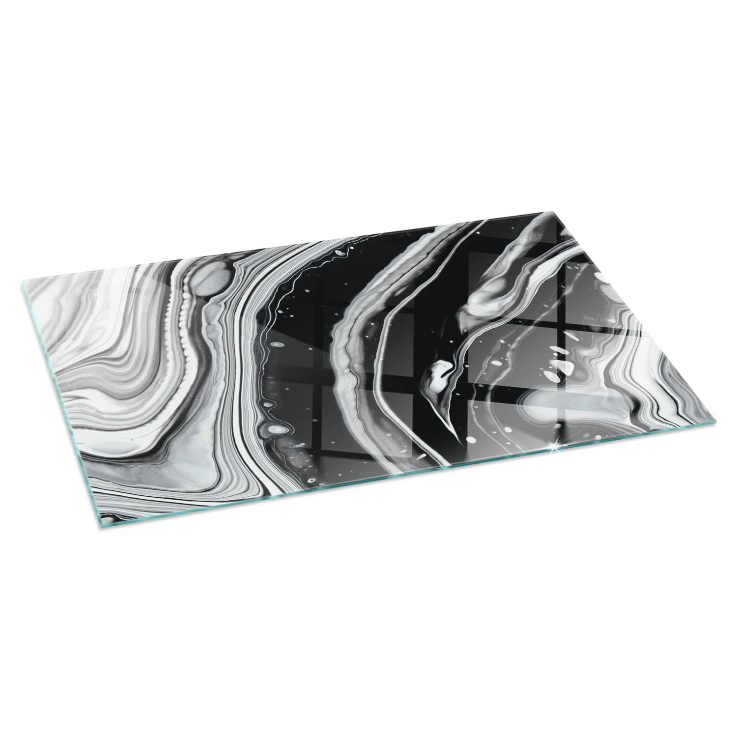 Szkło ochronne żaroodporne pod kominek - 120x60 cm - Abstrakcyjne fale i linie - TULUP