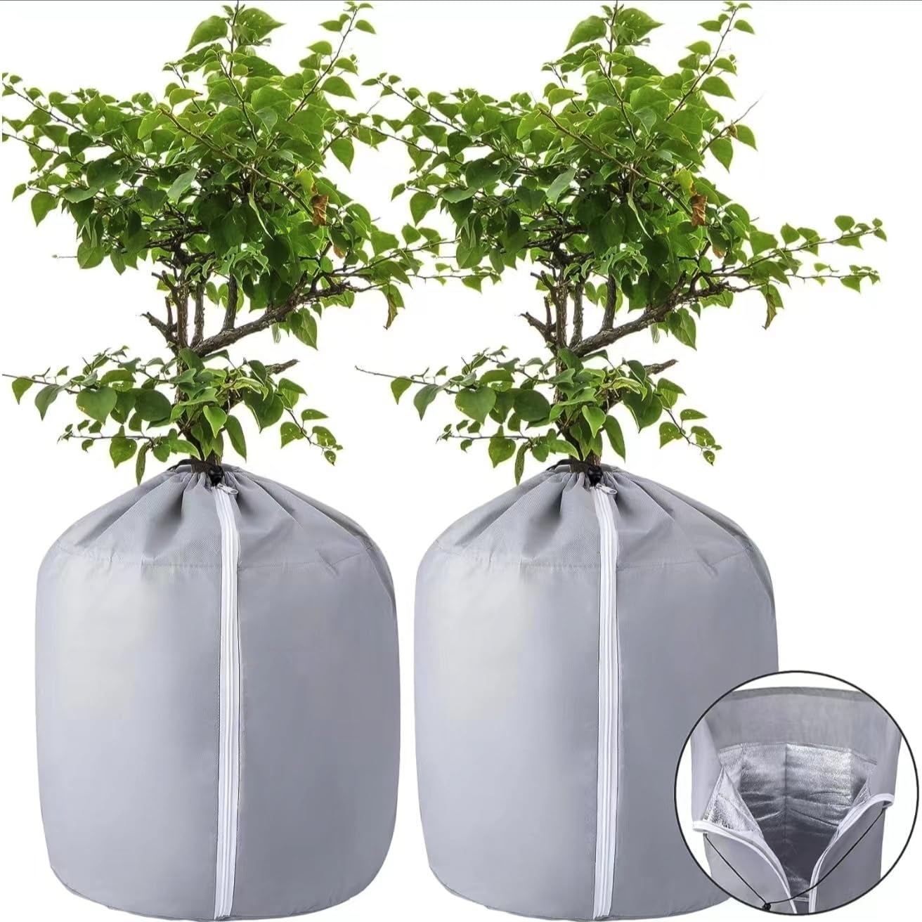 Copertura Termica per Vasi con Zip e Cordino,Telo Protezione Piante Invernale 50x45cm,Sacco Termico per Piante in Vaso da Esterno,Telo di Protezione | Leroy Merlin